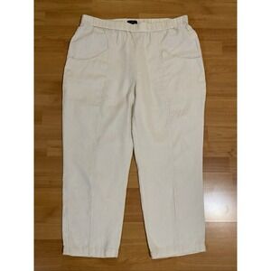 Quince European Linen Wide Leg Ivory Pants Pull On Womens- Size XL Coastal